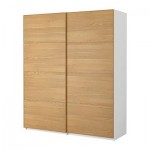 ПАКС Гардероб с раздвижными дверьми - Пакс Мальм дуб, белый, 200x66x236 см