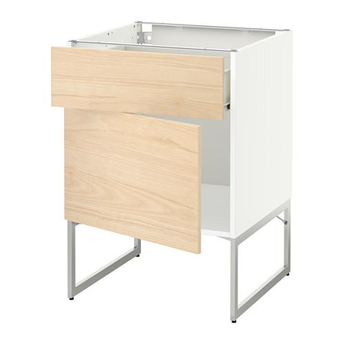МЕТОД / ФОРВАРА Напольный шкаф с ящиком/дверью - белый, Аскерсунд под светлый ясень, 60x60x60 см МЕТОД / ФОРВАРА Напольный шкаф с ящиком/дверью - белый, Аскерсунд под светлый ясень, 60x60x60 см