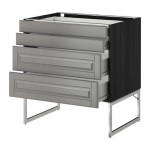 МЕТОД / ФОРВАРА Нплн шк 4 фронт/2 низк/2средн ящ - 80x60x60 см, Будбин серый, под дерево черный МЕТОД / ФОРВАРА Нплн шк 4 фронт/2 низк/2средн ящ - 80x60x60 см, Будбин серый, под дерево черный