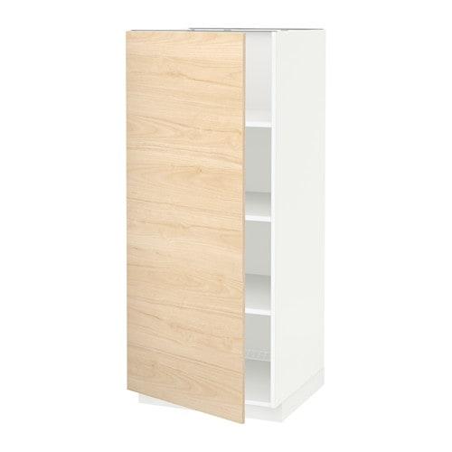 МЕТОД Высок шкаф с полками - белый, Аскерсунд под светлый ясень МЕТОД Высок шкаф с полками - белый, Аскерсунд под светлый ясень