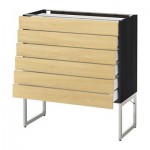 МЕТОД / МАКСИМЕРА Напольн шкаф 6фронт пнл/6 низ ящ - 80x37x60 см, Тингсрид под березу, под дерево черный МЕТОД / МАКСИМЕРА Напольн шкаф 6фронт пнл/6 низ ящ - 80x37x60 см, Тингсрид под березу, под дерево черный