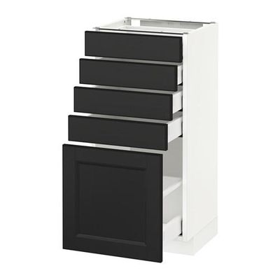МЕТОД / МАКСИМЕРА Напольный шкаф с 5 ящиками - 40x37 см, Лаксарби черно-коричневый, белый МЕТОД / МАКСИМЕРА Напольный шкаф с 5 ящиками - 40x37 см, Лаксарби черно-коричневый, белый
