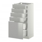 МЕТОД / ФОРВАРА Нплн шк 5фронт/4нзк/2срд ящ - белый, Гревста нержавеющ сталь, 40x37 см