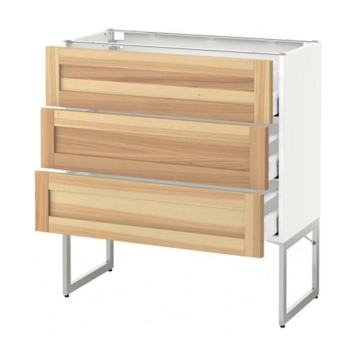 МЕТОД / МАКСИМЕРА Нплн шк 3 фрнт/3 средн ящика - белый, Торхэмн естественный ясень, 80x37x60 см МЕТОД / МАКСИМЕРА Нплн шк 3 фрнт/3 средн ящика - белый, Торхэмн естественный ясень, 80x37x60 см