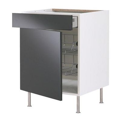 ФАКТУМ Напольн шкаф с пров корз/ящ/дверью - Абстракт черный, 60 см ФАКТУМ Напольн шкаф с пров корз/ящ/дверью - Абстракт черный, 60 см