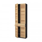 МЕТОД / МАКСИМЕРА Высокий шкаф+полки/2 ящика/4 дверцы - под дерево черный, Торхэмн естественный ясень МЕТОД / МАКСИМЕРА Высокий шкаф+полки/2 ящика/4 дверцы - под дерево черный, Торхэмн естественный ясень