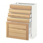 МЕТОД / МАКСИМЕРА Напольный шкаф с 5 ящиками - белый, Торхэмн естественный ясень, 60x37 см МЕТОД / МАКСИМЕРА Напольный шкаф с 5 ящиками - белый, Торхэмн естественный ясень, 60x37 см