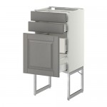 МЕТОД / МАКСИМЕРА Напольн шкаф 3фронт пнл/2низ/2ср ящ - белый, Будбин серый, 40x37x60 см МЕТОД / МАКСИМЕРА Напольн шкаф 3фронт пнл/2низ/2ср ящ - белый, Будбин серый, 40x37x60 см