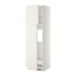 МЕТОД Высокий шкаф д/холодильника/2дверцы - 60x60x200 см, Росдаль белый ясень, белый