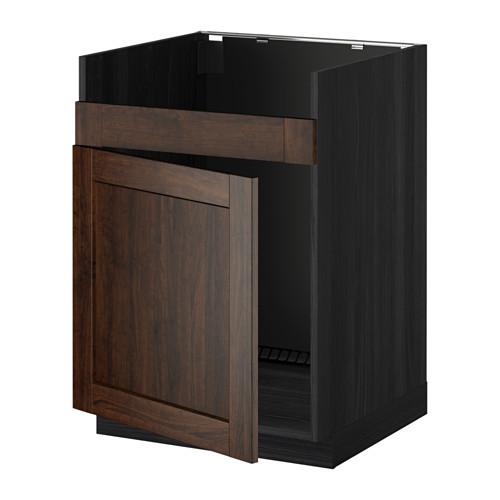 МЕТОД Нплн шкаф для одинарн мойки ДУМШЁ - под дерево черный, Эдсерум под дерево коричневый