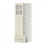 МЕТОД / ФОРВАРА Навесной шкаф/дв/стек дв/2 ящ - белый, Будбин белый с оттенком МЕТОД / ФОРВАРА Навесной шкаф/дв/стек дв/2 ящ - белый, Будбин белый с оттенком