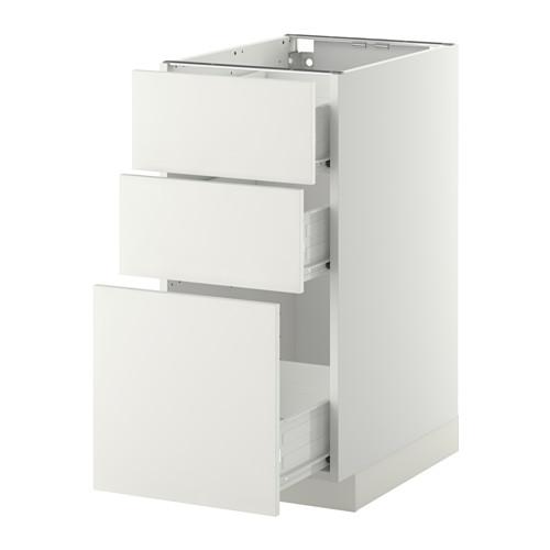 МЕТОД / ФОРВАРА Напольный шкаф с 3 ящиками - белый, Хэггеби белый, 40x60 см