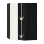 МЕТОД Угл нвсн шкф с вращающ секц - 68x100 см, Росдаль белый ясень, под дерево черный