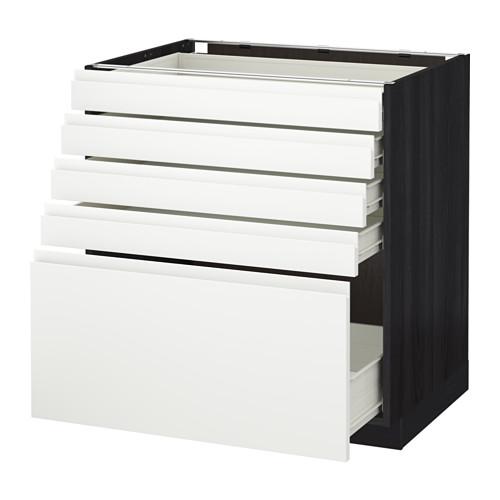 МЕТОД / ФОРВАРА Напольный шкаф с 5 ящиками - под дерево черный, Воксторп белый, 80x60 см МЕТОД / ФОРВАРА Напольный шкаф с 5 ящиками - под дерево черный, Воксторп белый, 80x60 см