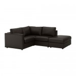 ВИМЛЕ 3-местный угловой диван - с открытым торцом/Фарста черный