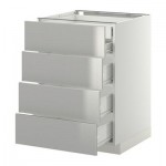 МЕТОД / ФОРВАРА Нплн шк 4фрнт/2нзк/3срд ящ - 60x60 см, Гревста нержавеющ сталь, белый МЕТОД / ФОРВАРА Нплн шк 4фрнт/2нзк/3срд ящ - 60x60 см, Гревста нержавеющ сталь, белый