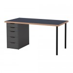 ALEX/LINNMON стол белый/серебристый