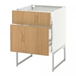 МЕТОД / МАКСИМЕРА Наполн шк 2 фрнт/3 средн ящ - белый, Экестад дуб, 60x60x60 см МЕТОД / МАКСИМЕРА Наполн шк 2 фрнт/3 средн ящ - белый, Экестад дуб, 60x60x60 см