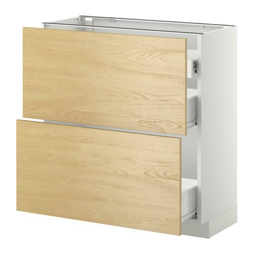 МЕТОД / ФОРВАРА Нап шкаф 2 фрнт пнл/1низк/2ср ящ - белый, Тингсрид под березу, 80x37 см МЕТОД / ФОРВАРА Нап шкаф 2 фрнт пнл/1низк/2ср ящ - белый, Тингсрид под березу, 80x37 см