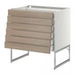 МЕТОД / МАКСИМЕРА Напольн шкаф 6фронт пнл/6 низ ящ - 80x60x60 см, Брокхульт под грецкий орех светло-серый, белый МЕТОД / МАКСИМЕРА Напольн шкаф 6фронт пнл/6 низ ящ - 80x60x60 см, Брокхульт под грецкий орех светло-серый, белый