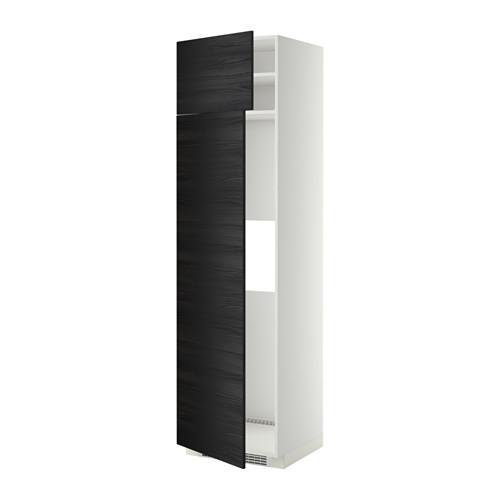 МЕТОД Выс шкаф д/холодильн или морозильн - 60x60x220 см, Тингсрид под дерево черный, белый