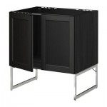 МЕТОД Напольн шкаф д раковины+2 двери - Лаксарби черно-коричневый, МЕТОД Напольн шкаф д раковины+2 двери - Лаксарби черно-коричневый,