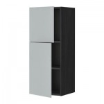 МЕТОД Навесной шкаф с полками/2дверцы - 40x100 см, Веддинге серый, под дерево черный МЕТОД Навесной шкаф с полками/2дверцы - 40x100 см, Веддинге серый, под дерево черный