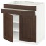 МЕТОД / МАКСИМЕРА Нап шк д/вар панели/2ящ/2фасада/1ящ - белый, Эдсерум под дерево коричневый