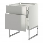 МЕТОД / МАКСИМЕРА Напольн шкаф 2фронт пнл/2низ/1вс ящ - белый, Гревста нержавеющ сталь, 60x60x60 см МЕТОД / МАКСИМЕРА Напольн шкаф 2фронт пнл/2низ/1вс ящ - белый, Гревста нержавеющ сталь, 60x60x60 см