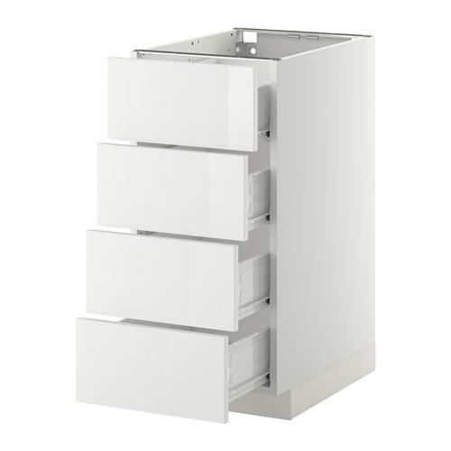 МЕТОД / ФОРВАРА Напольн шкаф 4 фронт панели/4 ящика - 40x60 см, Рингульт глянцевый белый, белый МЕТОД / ФОРВАРА Напольн шкаф 4 фронт панели/4 ящика - 40x60 см, Рингульт глянцевый белый, белый