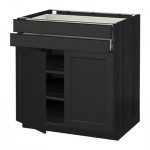 МЕТОД / ФОРВАРА Напольный шкаф/2дверцы/2ящика - Лаксарби черно-коричневый, под дерево черный МЕТОД / ФОРВАРА Напольный шкаф/2дверцы/2ящика - Лаксарби черно-коричневый, под дерево черный