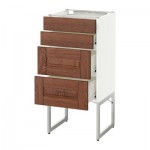 МЕТОД / ФОРВАРА Нплн шк 4 фронт/2 низк/2средн ящ - 40x37x60 см, Филипстад коричневый, белый