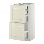 МЕТОД / ФОРВАРА Нплн шк 2фрнт/2низк/2 выс/2срдн ящ - белый, Будбин белый с оттенком, 40x37 см