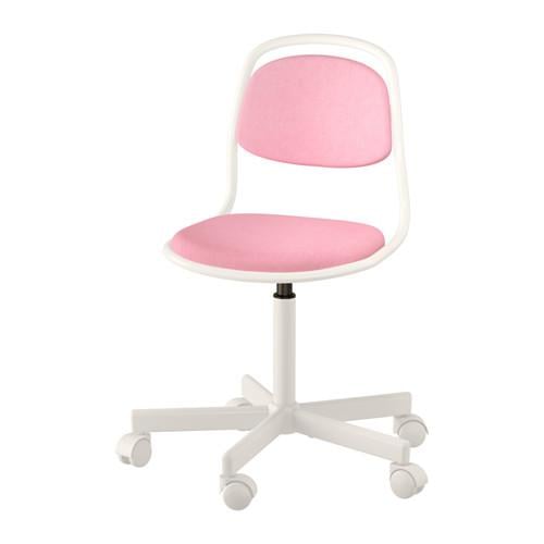 ÖRFJÄLL детский стул д/письменного стола белый/Висле розовый