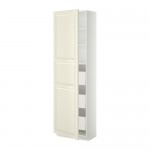 МЕТОД / МАКСИМЕРА Высокий шкаф с ящиками - белый, Будбин белый с оттенком, 60x37x200 см