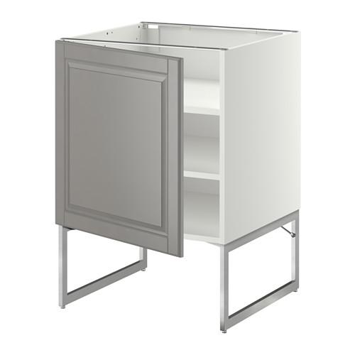 МЕТОД Напольный шкаф с полками - белый, Будбин серый, 60x60x60 см