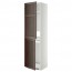 МЕТОД Высок шкаф д холодильн/мороз - белый, Эдсерум под дерево коричневый, 60x60x220 см