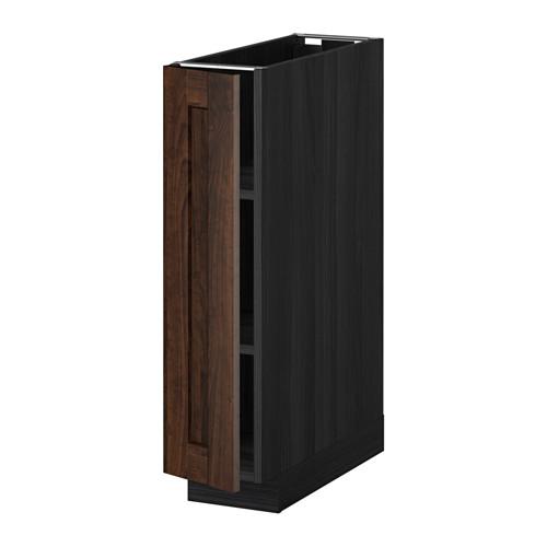 МЕТОД Напольный шкаф с полками - под дерево черный, Эдсерум под дерево коричневый, 20x60 см МЕТОД Напольный шкаф с полками - под дерево черный, Эдсерум под дерево коричневый, 20x60 см