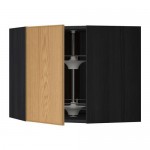 МЕТОД Угл нвсн шкф с вращающ секц - под дерево черный, Экестад дуб, 68x60 см МЕТОД Угл нвсн шкф с вращающ секц - под дерево черный, Экестад дуб, 68x60 см