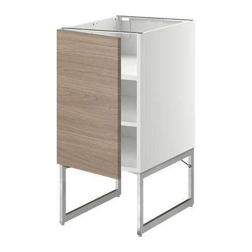 МЕТОД Напольный шкаф с полками - 40x60x60 см, Брокхульт под грецкий орех светло-серый, белый