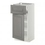МЕТОД / ФОРВАРА Напольн шкаф двр/фр пнл/плк/2низ ящ - белый, Будбин серый, 40x37 см МЕТОД / ФОРВАРА Напольн шкаф двр/фр пнл/плк/2низ ящ - белый, Будбин серый, 40x37 см