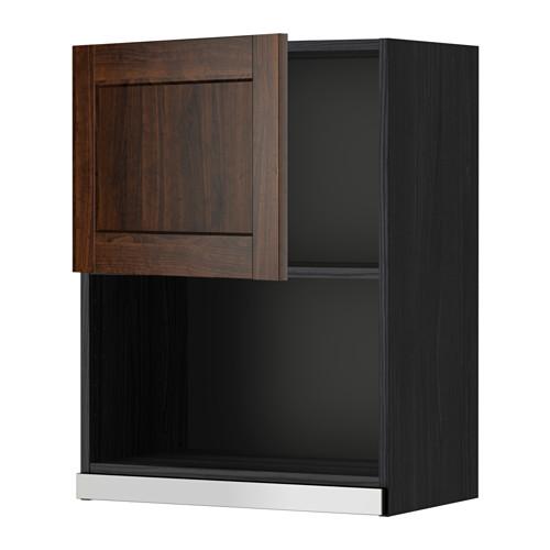 МЕТОД Навесной шкаф для СВЧ-печи - 60x80 см, Эдсерум под дерево коричневый, под дерево черный