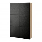 БЕСТО Комбинация для хранения с дверцами - под беленый дуб/Лаксвикен черный