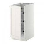 МЕТОД Напольный шкаф с проволочн ящиками - 40x60 см, Лаксарби белый, белый