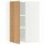 МЕТОД Угловой навесной шкаф с полками - белый, Экестад дуб, 68x100 см