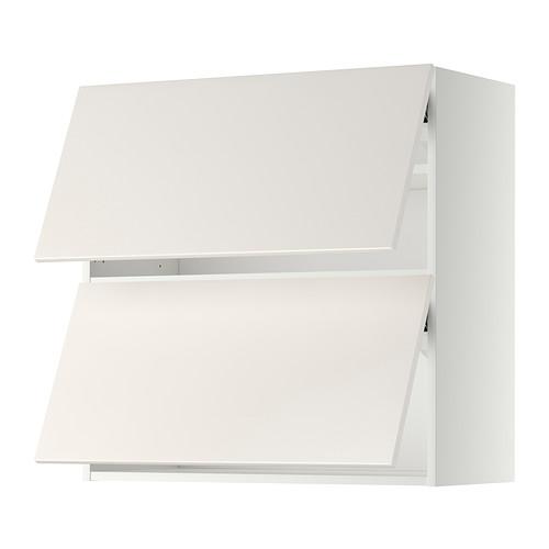 МЕТОД Навесной шкаф/2 дверцы, горизонтал - белый, Веддинге белый, 80x80 см