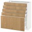 МЕТОД / МАКСИМЕРА Напольный шкаф с 5 ящиками - белый, Экестад дуб, 80x37 см