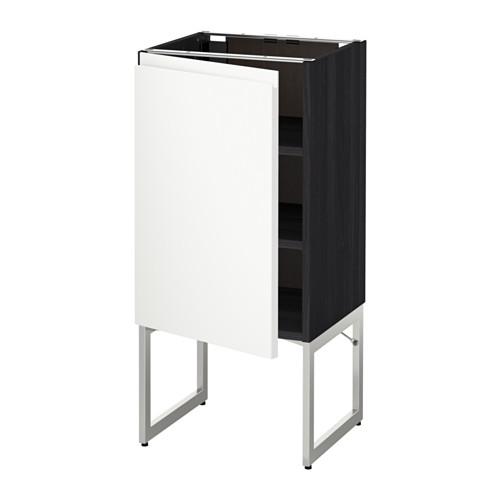МЕТОД Напольный шкаф с полками - под дерево черный, Воксторп белый, 40x37x60 см МЕТОД Напольный шкаф с полками - под дерево черный, Воксторп белый, 40x37x60 см