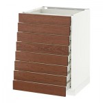 МЕТОД / ФОРВАРА Наполн шкаф 8 фронт/8 низк ящиков - 60x60 см, Филипстад коричневый, белый