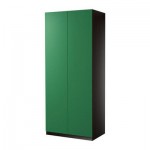 ПАКС Гардероб 2-дверный - Танем зеленый, черно-коричневый, 100x38x236 см, стандартные петли